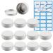 Zeoabsy 10 pieces 30ml white aluminum empty jar round aluminum doses with screw lid cream box aluminum tin screw box tins for cosmetics candle ointments 5x spatula 1x etiquette white 30ml