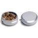 Round Walnut Pill Box - 3 Compartment Decorative Portable Organizer | Stylish Metal Pill Case for Nuts & Medicine - Buy Online on GoSupps.com