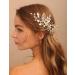 Deniferymakeup Wedding Pearl Hair Comb Silver bridal Leaf Hair Combs Headpiece Vintage Pearl Side Comb Crystal Hair Comb Decorative Hair Accessories for Women and Girls - Buy Online on GoSupps.com