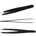 TRIXES Black Stainless Steel Eyebrow Tweezers - Precision Bevelled Tip for Perfect Grooming - Buy Online on GoSupps.com