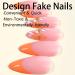 Buy Medium Almond Orange Press on Nails | French Tip Leaf Design | Full Coverage Glossy Acrylic Nails | 24 Pcs Style-13 - Perfect for Manicure - Buy Online on GoSupps.com