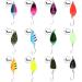 FREGITO Fishing Lures 12pcs Colorful Casting Spinner Hard Baits Tackle with Single Hook - Trout Bass Salmon Freshwater Saltwater - Metal Hooks - Multiple Colors - Buy Online on GoSupps.com