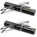 Viseng 2 pairs Slim Mini Metal Reading Glasses Compact Lightweight Portable Readers with Glasses Case for Reading Case +2.0 (Black) B:2 Pairs : Black 2.0 Diopters