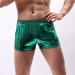 Duohropke Men's Metallic Shine Shorts | Leather Optics Glitter Swim Trunks | Stylish Beach & Gym Wear in Green - Buy Online on GoSupps.com