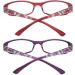 Blue Light Blocking Reading Glasses 2 Pack for Women - Computer Readers with Magnification 3.5x - Red+purple Frames - Spring Hinge Eyeglasses - Buy Online on GoSupps.com