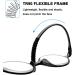 Abetos Retro Reading Glasses for Men & Women - Flexible TR90 Full Rimming Vintage Style - 1.25x Mini Computer Aid - Lightweight Matte Black - Buy Online on GoSupps.com