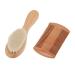 Newborn Hairbrush  Practical Considerate Baby Hairbrush Set Wooden Soft Double Sides Comb for Infant