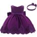 FYMNSI Baby Girl Baptism Dress Lace Floral Embroidery Formal Party Gown 12-18 Months Dark Purple - Buy Online on GoSupps.com