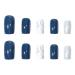 Mrcuvaryas Short Marble French Press On Nails - Elegant Glossy Self-Adhesive Nail Tips for Women & Girls | 24 Multi-Colored Artificial Nails - Buy Online on GoSupps.com