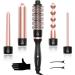 Curling Iron Set O'bella 5 in 1 Curling Wand Set with Thermal Brush&4 Interchangeable Ceramic Curling Wand(0.35 -1.25 ) 2 Temps Instantly Heating Hair Wand Curler Rose Gold