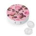 Contact Lens Case Pretty Roses Print Plastic Contact Lens Case contact Lens Care Box ontact Lens Travel Box