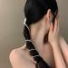 fdsmall Rhinestone Snake Hair Chains Punk Tassel Hair Clips Long Crystal Hair Barrettes Snake Shape Sparkle Crystal Adornments Snake Hair Pins Headpieces Hair Accessories for Girls (Gold)