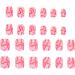 Short False Nails Pink - Glue On Nails Curve Design Pink Press On Nails Cute Stick On Nails Square Fake Nails Artificial Full Stick On Nails Rowces - Buy Online on GoSupps.com