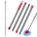 Spin Mop Replacement Handle - CRTHL 4-Section 2.5-to-5 Foot Mop Replacement Stick Compatible with Triangle Spin Mop Base, EasyWring Mop Refills for Floor Cleaning (Red, 4-Section, Mop Handle) Red, 4-section Mop Handle