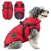 Savlot dog jacket winter vest jackets dog jacket dog sweater pet skiing costume sleeveless cotton padded vest with chest strap belt - red 5xl 5xl red red