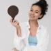 Beaupretty Handheld Makeup Mirror with Yellow Wood Handle - Portable Retro Vanity Pocket Mirror for Women - Outdoor Travel Mirror - 29.7x16.7cm - Buy Online on GoSupps.com