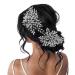 wedding hair piece Bridal Wedding Hair comb Wedding Headpiece for Bride Rhinestone Wedding Headband Crystal Hair Accessories for Women and Girls Silver