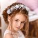 IYOU Flower Princess Headpiece Silver Sparkly Crystal Hair Dress Pearl Communion Wedding Hair Accessoris for Girls - Buy Online on GoSupps.com