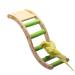 Bird Wooden Ladder Toy, Pet Parrots Climbing Bridge, Bird Chewing Toy, Wood Bird Perch Stand Bird Hanging Swing Cage Accessories, Play Platform for Budgerigar Parakeets Cockatiels Conures Finch Green