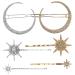 NUSITOU 2 Sets Retro Geometric Diamond Hairpin Set Silver Barrettes Star Silver Star Hair Clips Star Hair Pins Hair Jewelry Decorative Hair Clips Star Clips Side Clip Alloy Antique Silver
