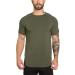 Men's Gym Workout Slim Fit Short Sleeve T-Shirt 2-Pack - Army Green & Black | Large - Buy Online on GoSupps.com