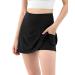 ODODOS Women's Athletic Tennis Skorts with Pockets Built-in Shorts Golf Active Skirts for Sports Running Gym Training Black Large