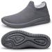 Vidbiv Men Slip-On Casual Trainers Walking Shoes - Lightweight & Breathable Mesh Sneaker in Grey-1 - Buy Online on GoSupps.com