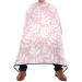 Waterproof Barber Cape -Pink Leaf Printing Cheetah Haircut Bib for Men Unisex Hair Cutting Cape(8rp1a)