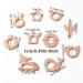 Organic Wooden Teether Toy Set - Safe Animal Pendant Design | Bulk Pack with Bunny, Whale, Bird, Bear, Crown, Shell, Flower, Cactus, Doughnut, Deer - Buy Online on GoSupps.com