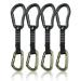 Fusion Climb 4-Pack 12cm Tactical Military Rescue Quickdraw Set with Techno Zoom Straight Gate Black/Contigua Straight Gate Green Carabiners