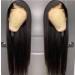 ANDRIA Lace Front Wigs Straight Hair Glueless Lace Wigs Synthetic Long Silk Straight Natural Wig Heat Resistant Fiber Natural Black Hair Wig With Baby Hair For Black Women 24 Inches 24" Straight Lace Front Wig Black Straight Lace Front Wig