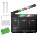 ANTEEKE Movie Clapper Board Acrylic Film Clapboard Film Movie Cut Action Board Set with Colorful Clapper Bar- 10x12inch for Clapboard Decoration and Film Props Black