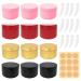 Connection 12 pieces 50 ml aluminum jars jelly little little for filling CREMED Lane Leer Reisen Croemedose Tanter Aluminum Small cans with lid with 12 round sticker for lip balm Small can gold