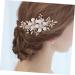 Beaupretty Gold Hair Accessories Flowers wedding hair Bridal Side Wedding Headpiece Leaf Headpiece Rhinestones Hair bridal hair gold flower Wedding wedding flowers prom bride metal Comb - Buy Online on GoSupps.com