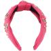 Rhinestone Knotted Headband Valentine's Day Headband Women Acrylic Rhinestone Wide Knotted Headband for Festivals (Rose Red) - Buy Online on GoSupps.com