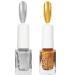 Metal Nail Polish - Mirror Nail Varnish Set - Silver Nail Polish and Gold Nail Varnish - Quick Drying Metallic Effect Nail Art Polish - Metallic Effect Nail Art Polish Non-Peelable - No UV Needed silver and gold