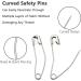 Qjaiune 100Pcs Curved Safety Pins Size 3 - 2 / 50mm for Quilting and Knitting - Silver Bent Basting Pins - Buy Online on GoSupps.com