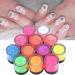 12 Colors Fluorescent Nail Powder - UV Reactive Neon Pigment for Halloween Nail Art | DIY Manicure Tool - Buy Online on GoSupps.com