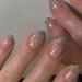 Press on Nails Short Round RTKHFZE Summer Glitter French Tip Fake Nails Full Cover False Nails with Stars Designs Glossy False Nails with Nails Glue Artificial Acrylic Nails for Women Girls 24 Pcs style1
