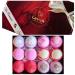 Romantic Luxury Lavish Bath Bomb Gift Set - 12 Handmade 120g Bath Bombs with Essential Oils & Natural Shea Butter Vegan Non-GMO Cruelty Free Aromatherapy with Mixed Colours