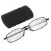 Ozkaksj Portable Folding Glasses with Mini Flip Top Carrying Case for Men and Women +2.0 Black