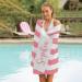 Custom Name Beach Towel - Sand Free Microfiber, Quick Dry, Personalized Stripes Print - 30x60 Inch Pink Towel for Adults & Kids - Buy Online on GoSupps.com