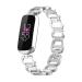 Compatible with Fitbit Luxe Band Adjustable Stainless Steel Parker Link Bracelet Replacement Wristbands Classy Dressy Straps for Luxe Accessories for Women Girls (Silver)