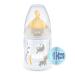 NUK First Choice+ Baby Bottle 0 - 6 Months Temperature Control Anti Colic Vent BPA-Free Latex Teat Safari (Beige) 1 Count (Pack of 1) 150 ml Animals 1 Count (Pack of 1) Single