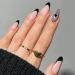 Sethexy Valentine Mandel False Nail Love Heart Nails To stick on pink false nails 24Pcs acrylic art press on nails for women and girls black heart