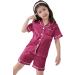 SWOMOG Kids Silk Pyjamas - Short Sleeve Button-Down Satin PJs Set for Boys and Girls | Grapefruit | Ages 6-7 Years - Buy Online on GoSupps.com