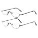 Half Frame Reading Glasses - Half Moon Readers with Spring Hinge for Women Men (2 PCS in Pouch) 2.50 (Gray black) 2.5 x