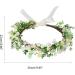 amangul Delicate Wedding Flower Decor Crowns Hair Hoops with Adjustable Ribbon for Women Wedding Party Photoshoot(Pink) - Buy Online on GoSupps.com