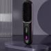 Cordless Ceramic Heated Electric Wireless Hair Straightener Portable LCD Hair Straightening Comb USB Rechargeable Negative Ion Hot Comb Hair Brush Black