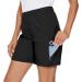 Cagola 7 Women's Hiking Cargo Shorts - Quick Dry Athletic Shorts with Pockets | Elastic Waist | Black - Large - Buy Online on GoSupps.com
